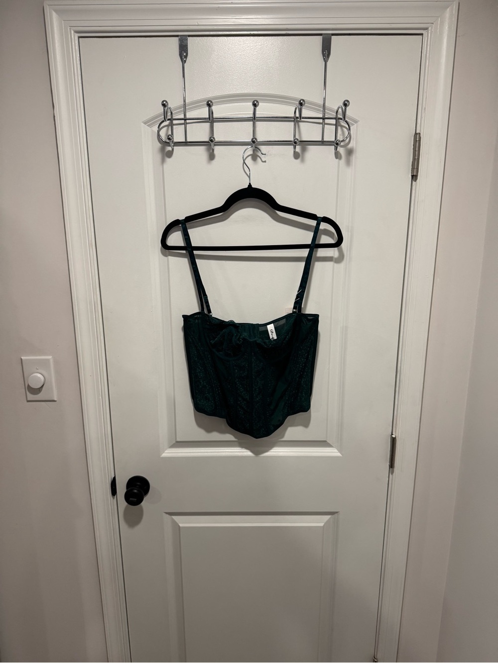 Dark Green Lace Bustier Crop Top - Women Intimates
